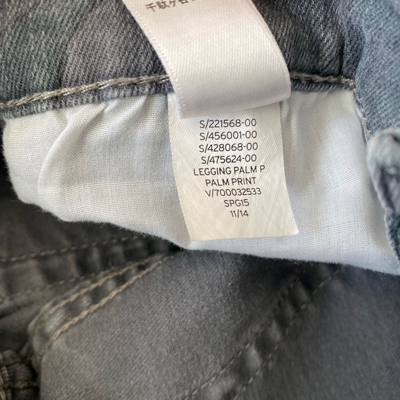 GAP 2014 LEGGING JEANS FLORAL PALM PRINT GRAY MID RISE SIZE 4/27 REGULAR - Picture 4 of 6